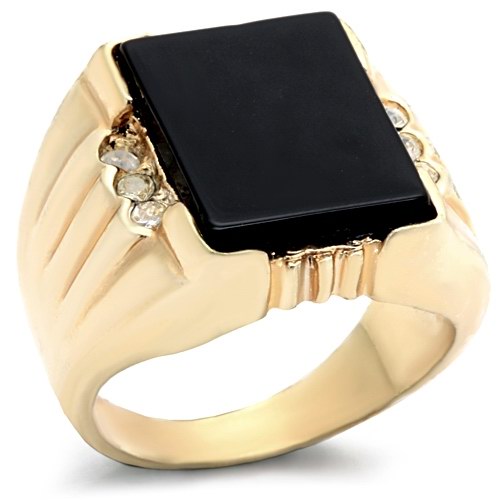 8CT GENUINE NATURAL ONYX MENS RING-size 12